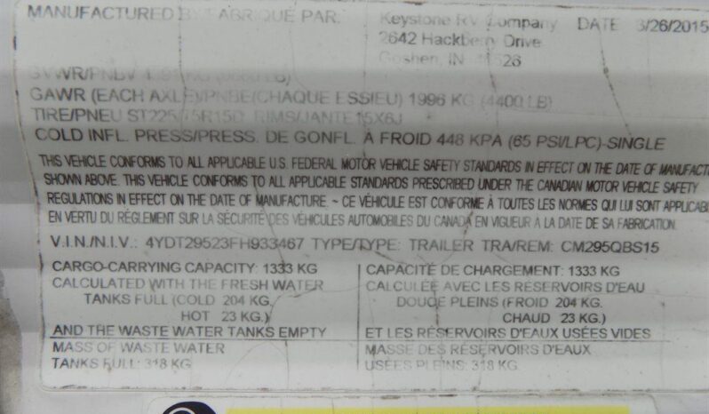 2015 Coleman CTS295 full